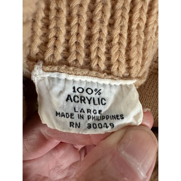 Vintage Camel Knit Cowl Neck Sweater Size Large Small Blemish - Picture 2 of 16